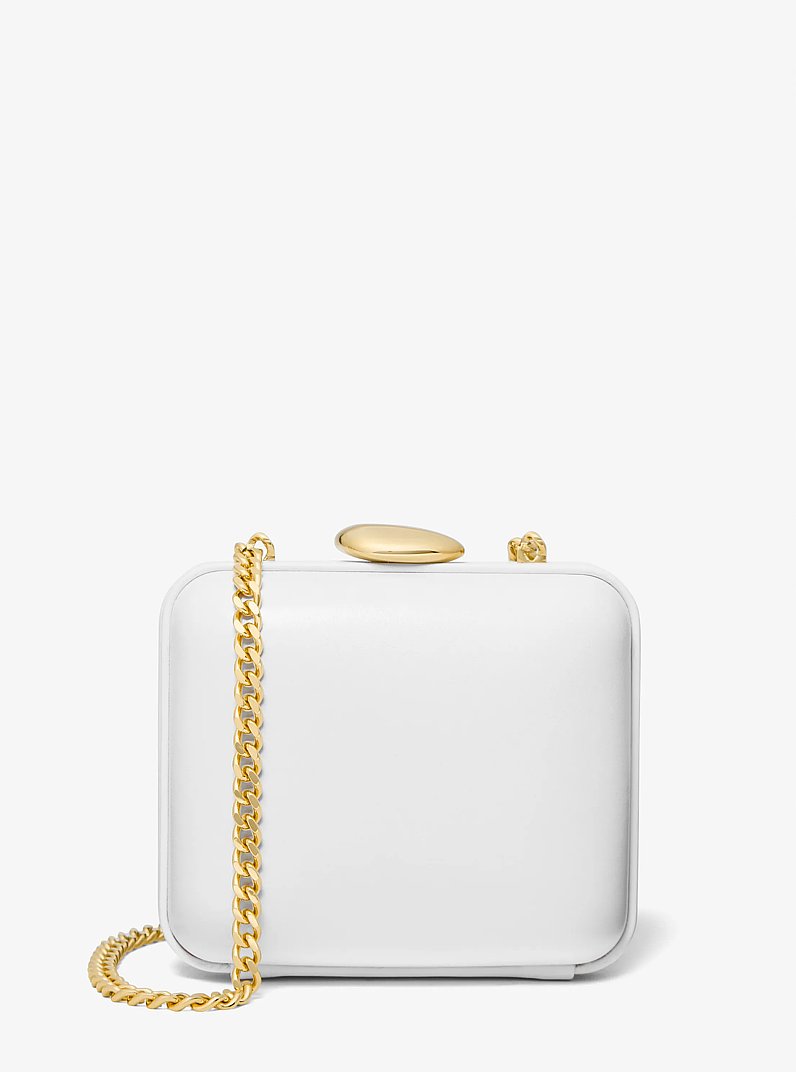 Tina Mini Leather Minaudie re in OPTIC WHITE | Michael Kors