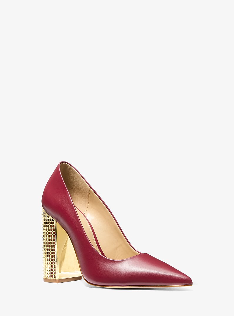 Maxine Leather Pump in DEEP RED | Michael Kors