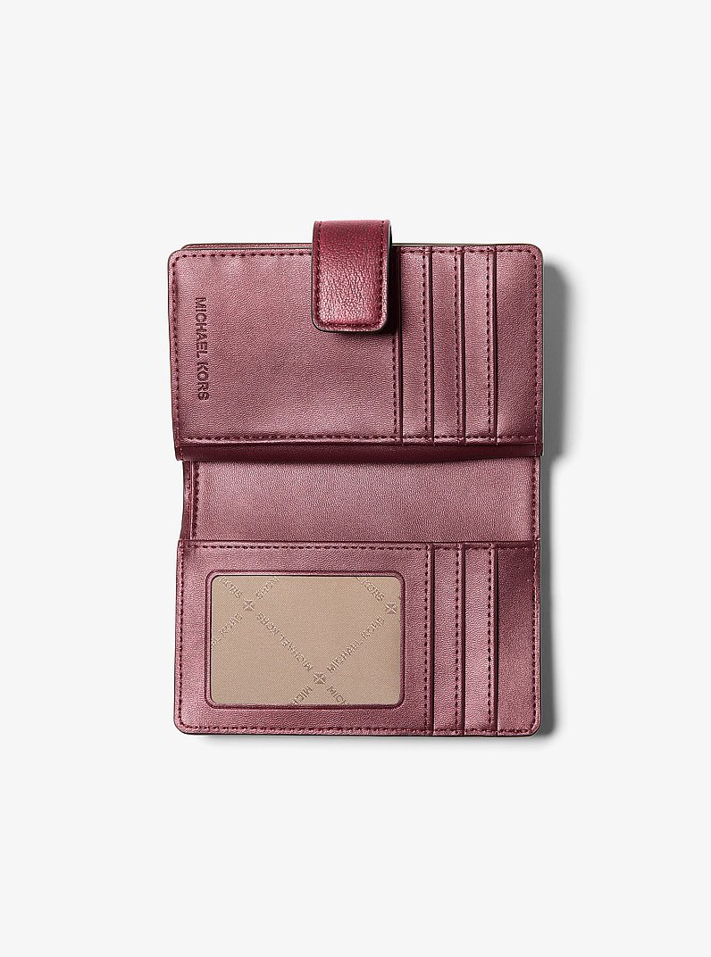 Jet Set Travel Medium Logo Embossed Wallet in MAROON | Michael Kors