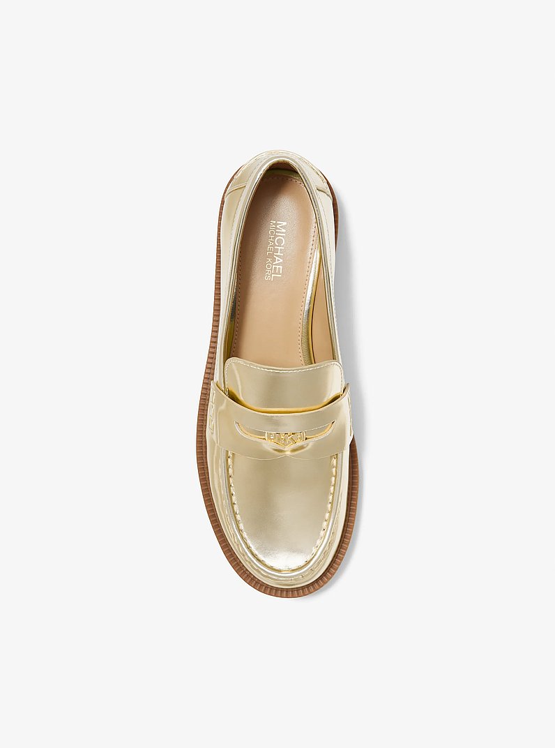 Loafer Eden de piel metalizada in DORADO P&Aacute;LIDO | Michael Kors