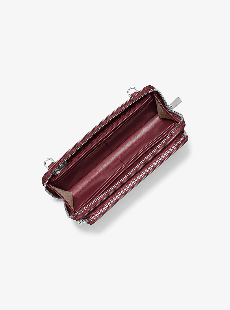 Jet Set Large Pebbled Leather Crossbody Bag in OXBLOOD | Michael Kors