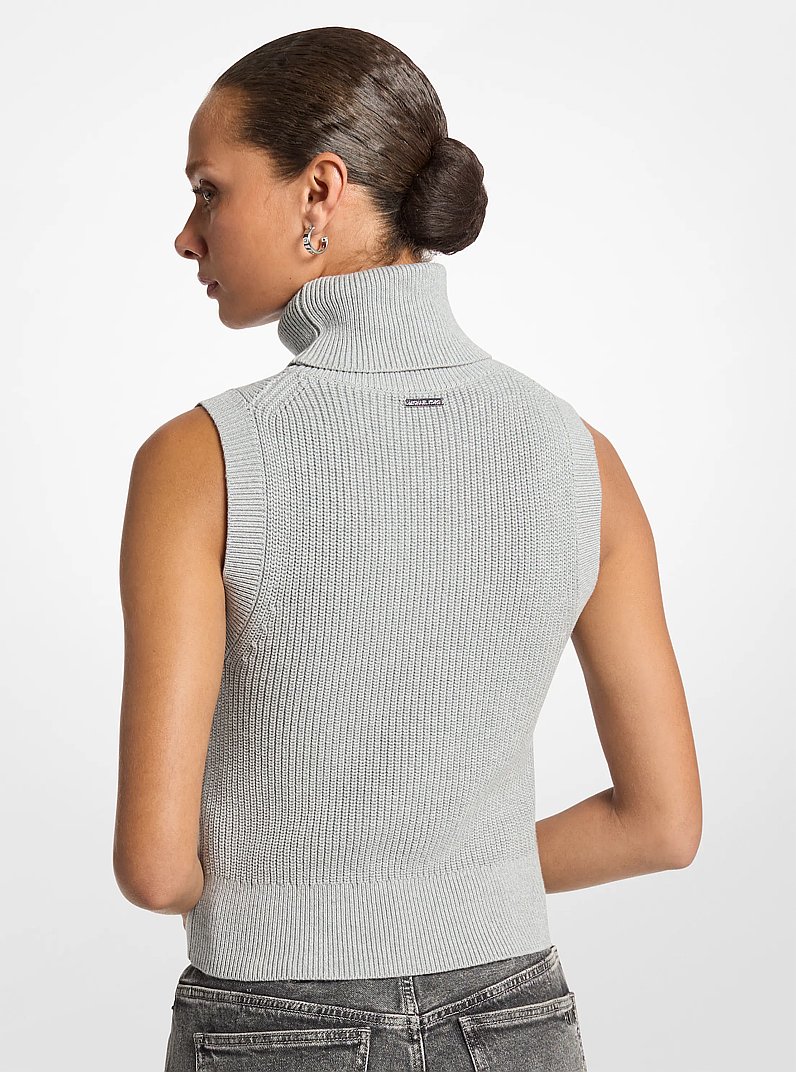 Top de cuello alto de lana sin mangas in GRIS PERLA | Michael Kors