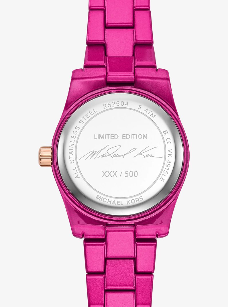 Kleine, pinke Armbanduhr Lexington in limitierter Auflage in WALDBEERE | Michael Kors