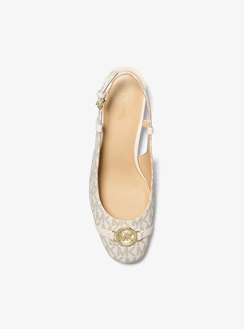 D&eacute;collet&eacute; slingback Dori con stampa logo in COMBO VANIGLIA | Michael Kors