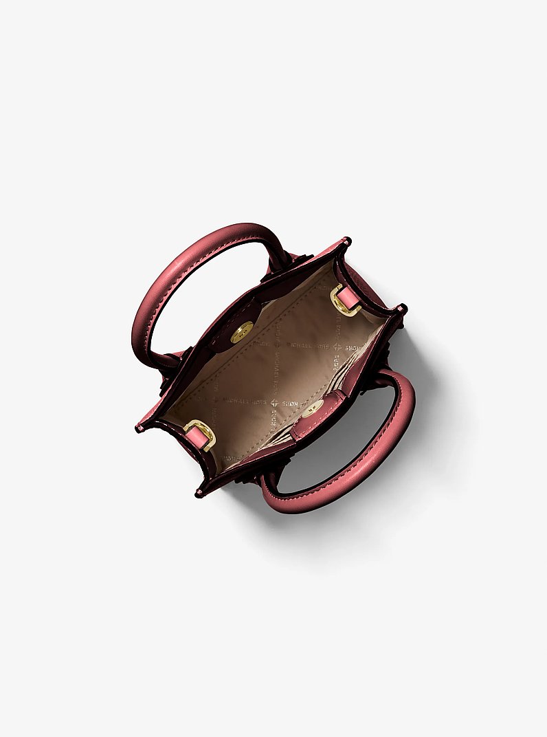 Mercer Extra-Small Pebbled Leather Crossbody Bag in DARK CHERRY | Michael Kors
