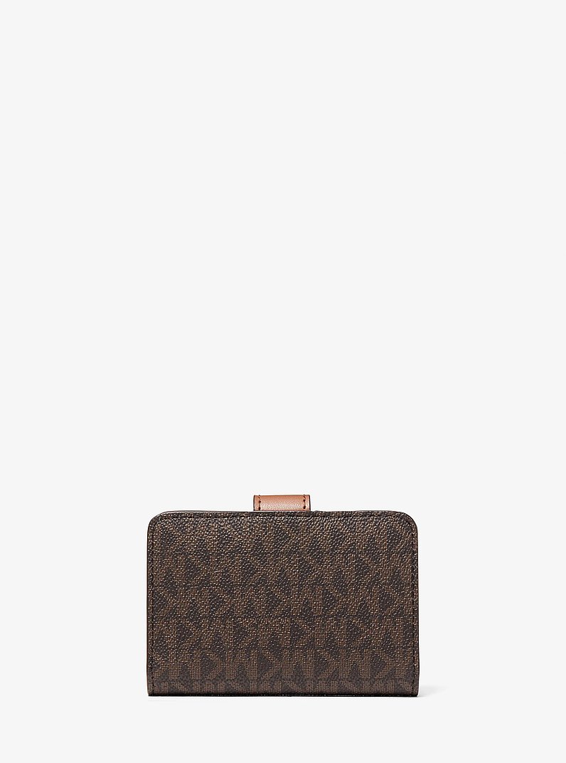 Billetera plegable Jet Set Travel peque&ntilde;a con logotipo exclusivo in MARR&Oacute;N | Michael Kors