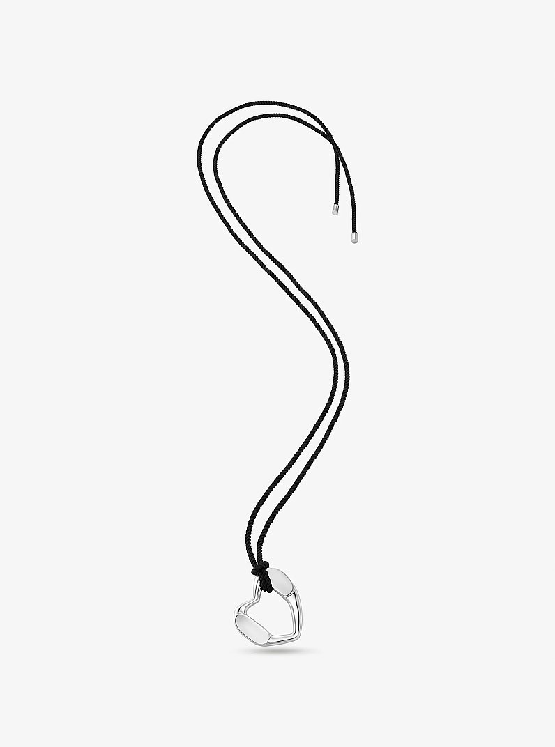 Precious Metal-Plated Brass Heart Necklace in SILVER | Michael Kors