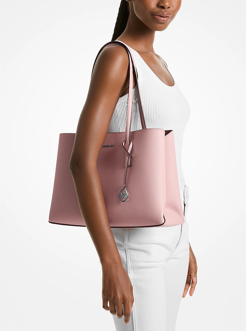 Ruthie Medium Saffiano Leather Tote Bag in SMOKEY ROSE | Michael Kors