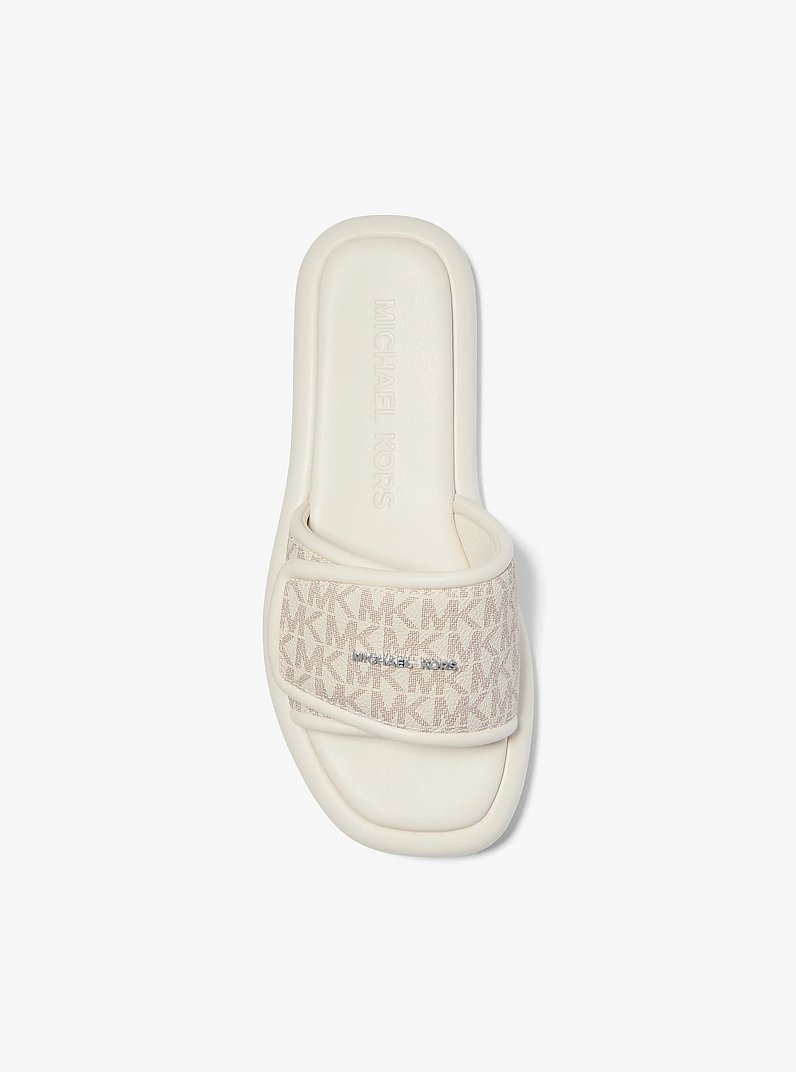 Suki Signature Logo Slide Sandal in VANILLA | Michael Kors