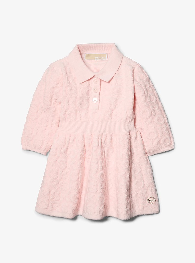KORS Cotton Terry Blend Baby Polo Dress in PALE PINK | Michael Kors