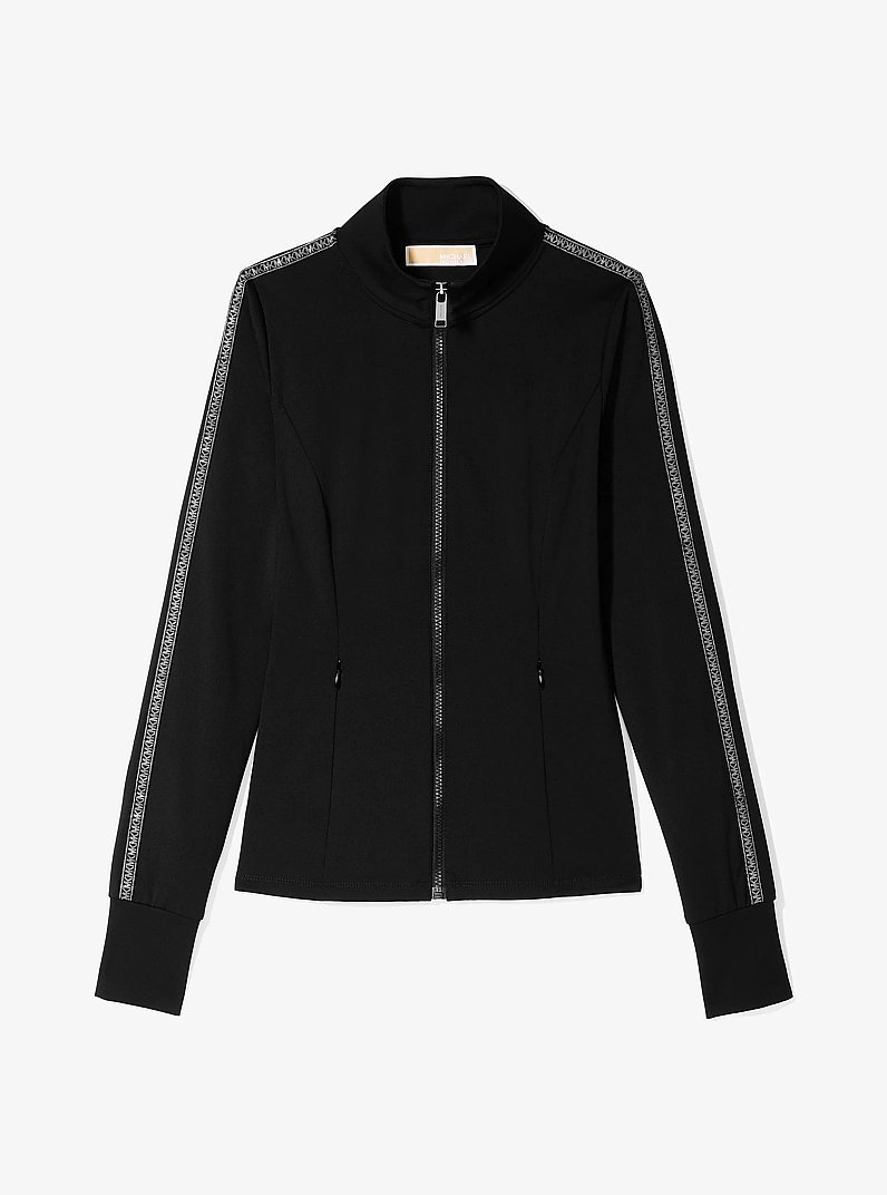 Chaqueta de nailon el&aacute;stico con cinta con logotipo in NEGRO | Michael Kors