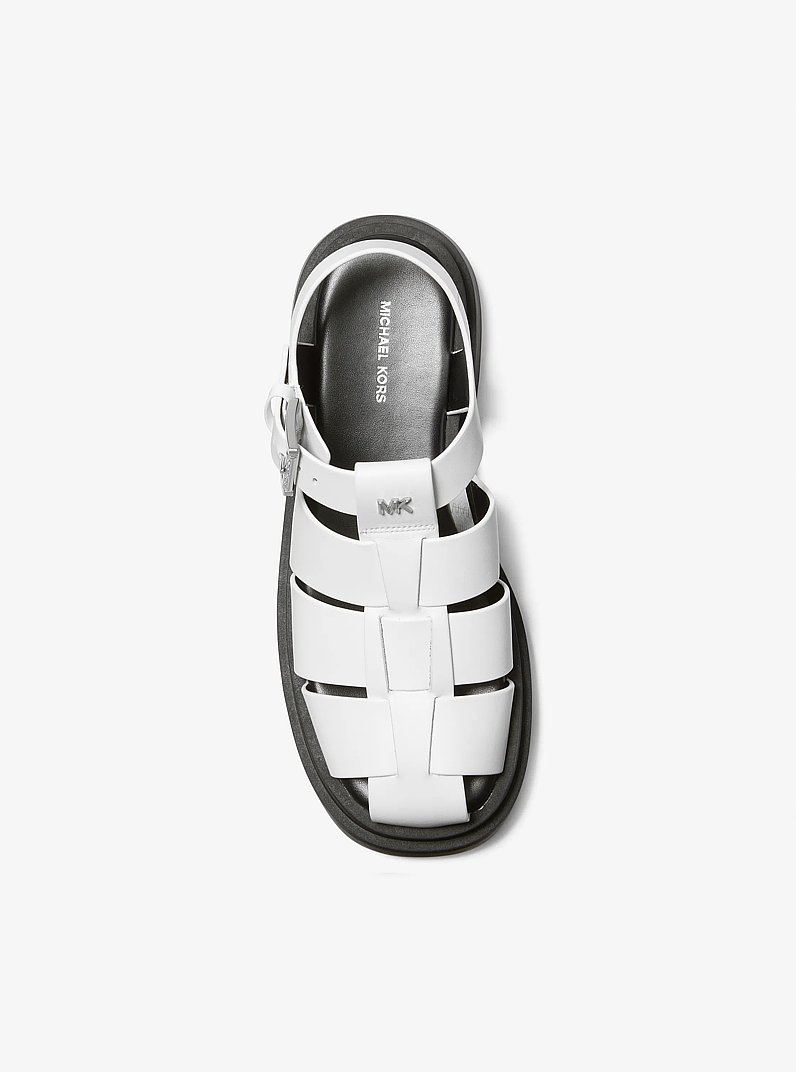 Indy Fisherman Leather Sandal in OPTIC WHITE | Michael Kors