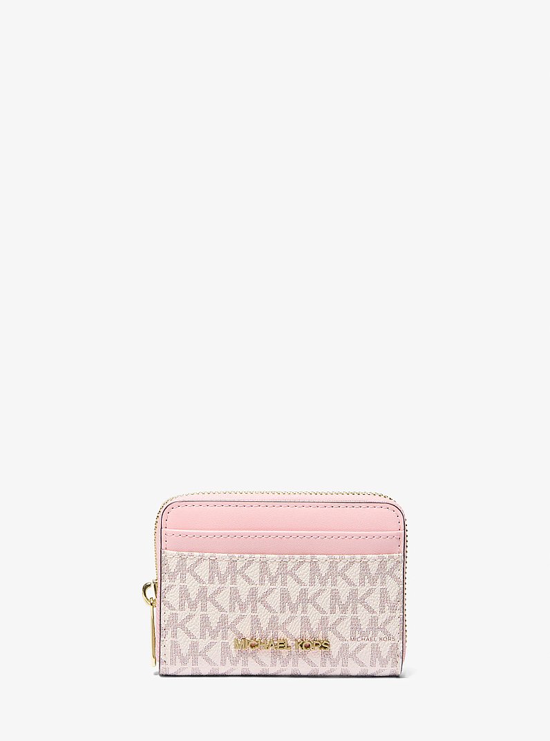 Jet Set Travel Medium Logo Zip-Around Card Case in PWD BLSH MLT | Michael Kors