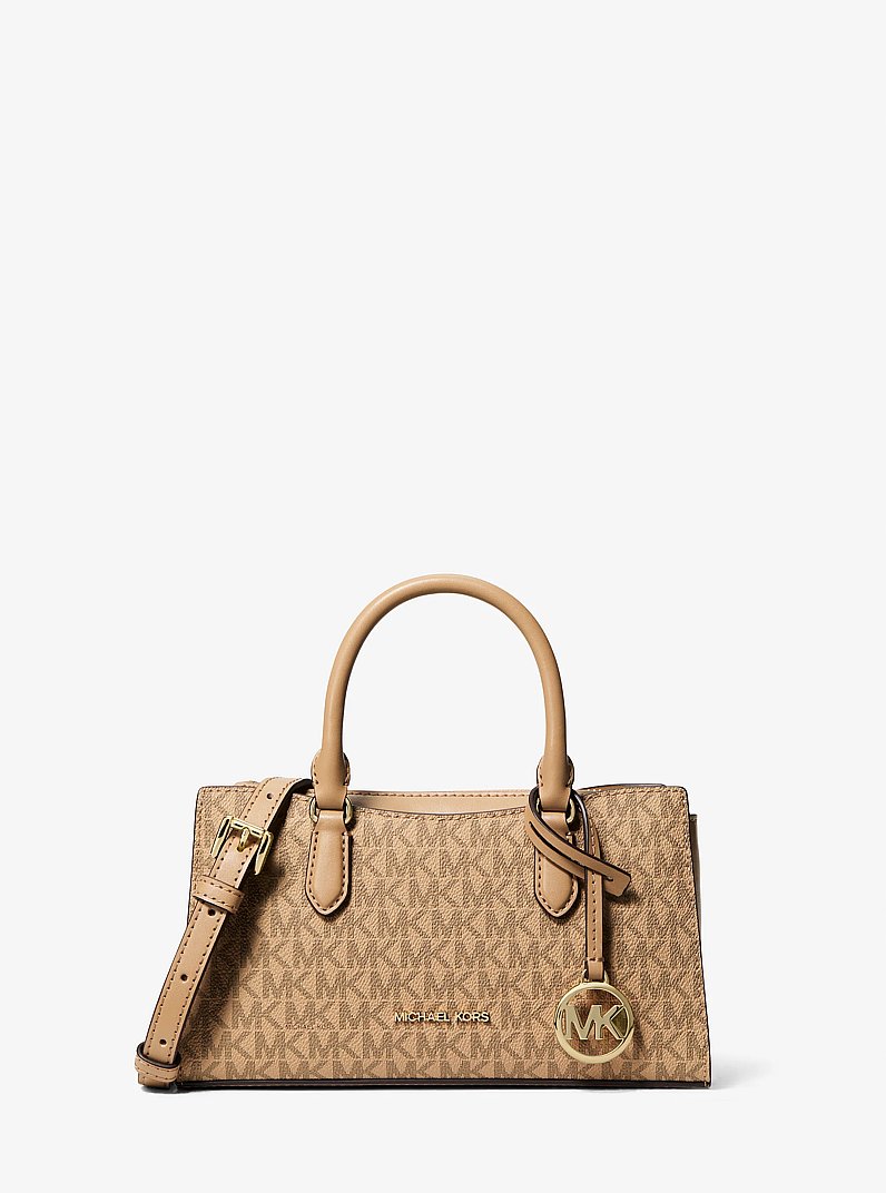 Arden Small Signature Logo Messenger Bag in CAMEL | Michael Kors