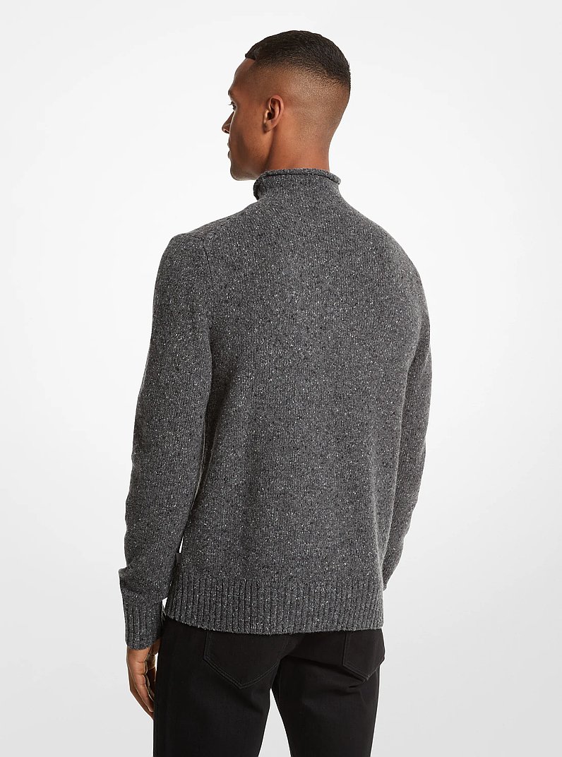 Recycled Wool Blend Roll-Neck Sweater in ASH | Michael Kors