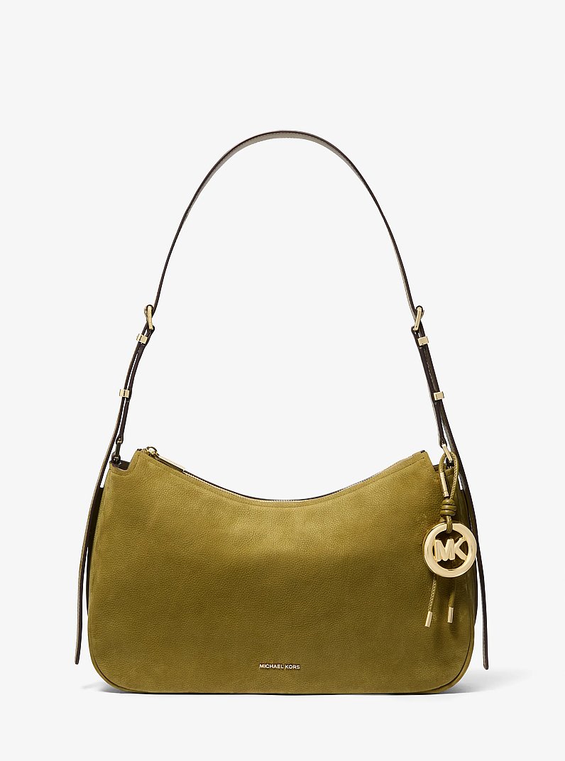 Nolita Medium Nubuck Shoulder Bag in PISTACHIO | Michael Kors