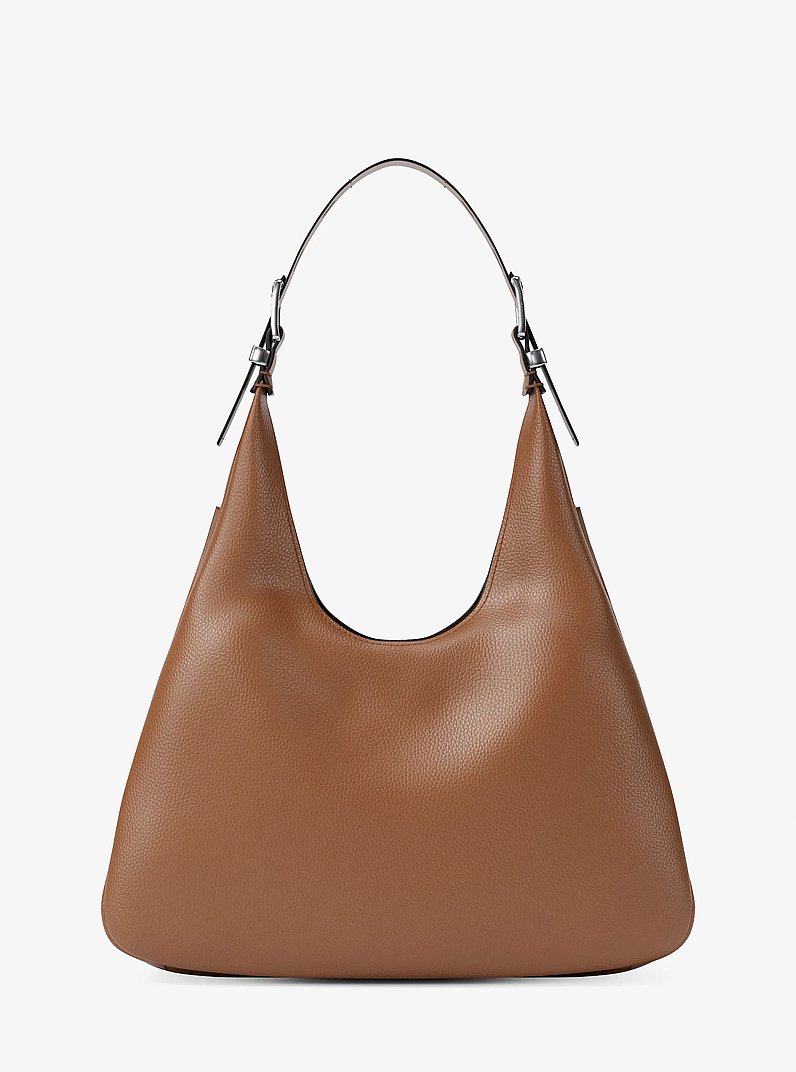Nolita Large Pebbled Leather Hobo Shoulder Bag in LUGGAGE | Michael Kors