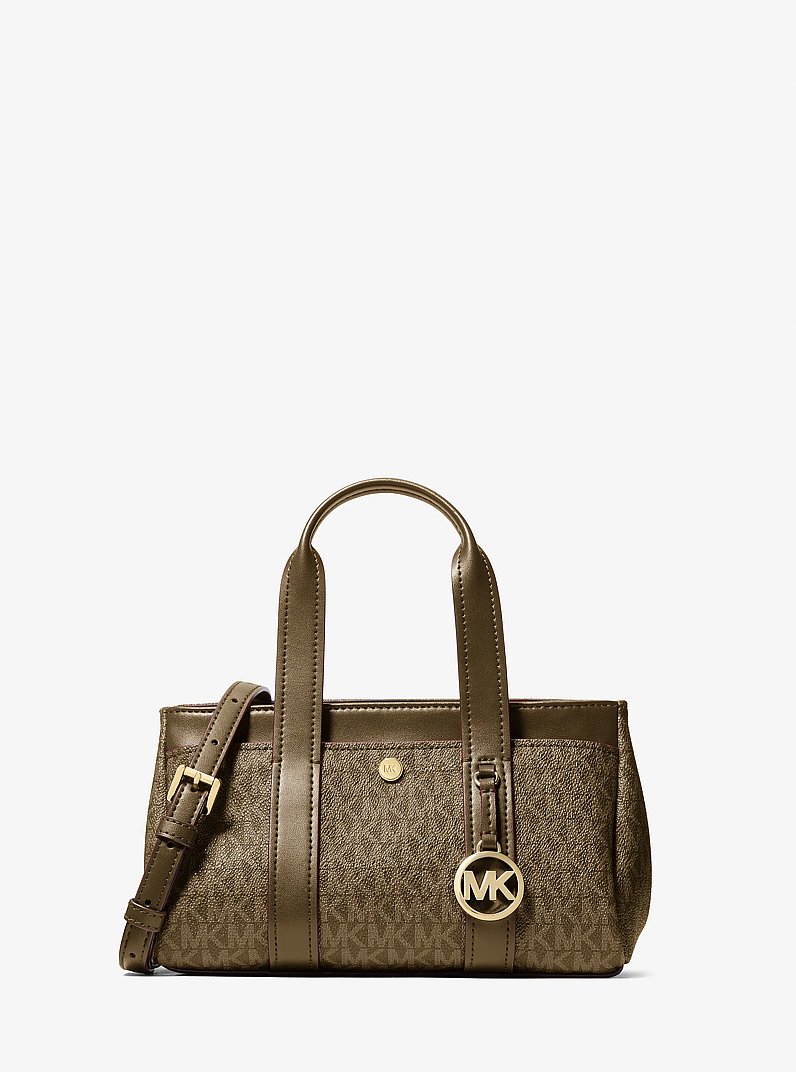 Borsa a mano Foster extra-small con stampa logo in LODEN | Michael Kors