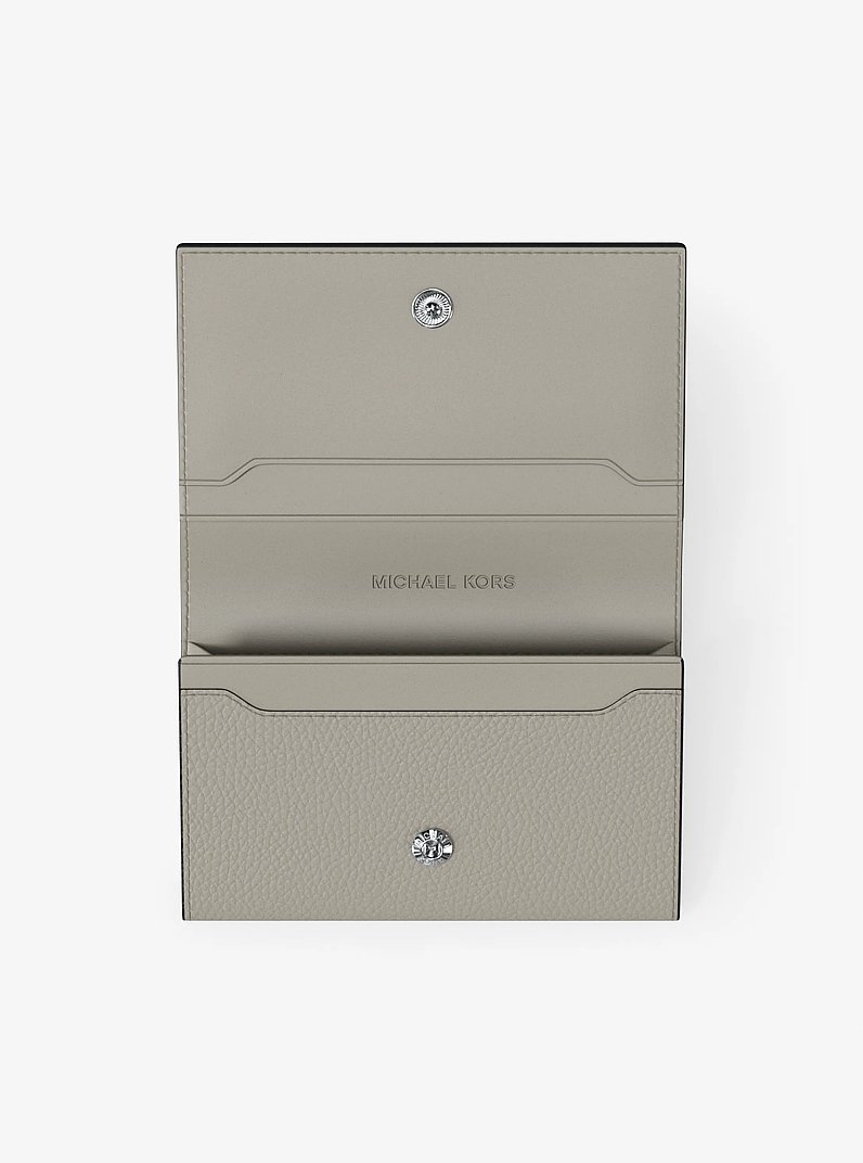 Hudson Pebbled Leather Card Case in BIRCH | Michael Kors