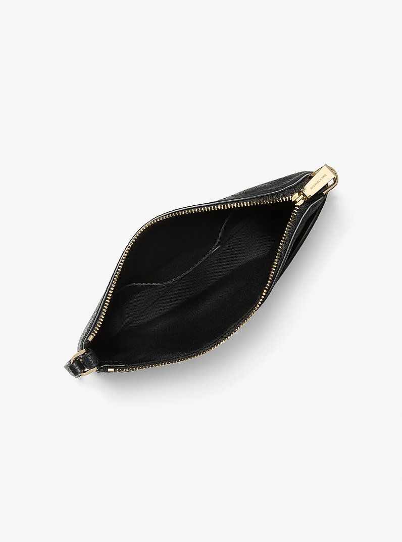 Jet Set Medium Leopard Print Calf Hair and Leather Wristlet in MARIGOLD | Michael Kors
