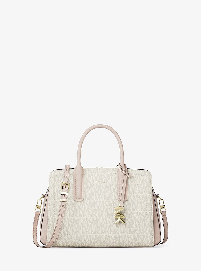 Petit sac Laila &agrave; logo Signature in VANILLE/ROSE P&Acirc;LE | Michael Kors
