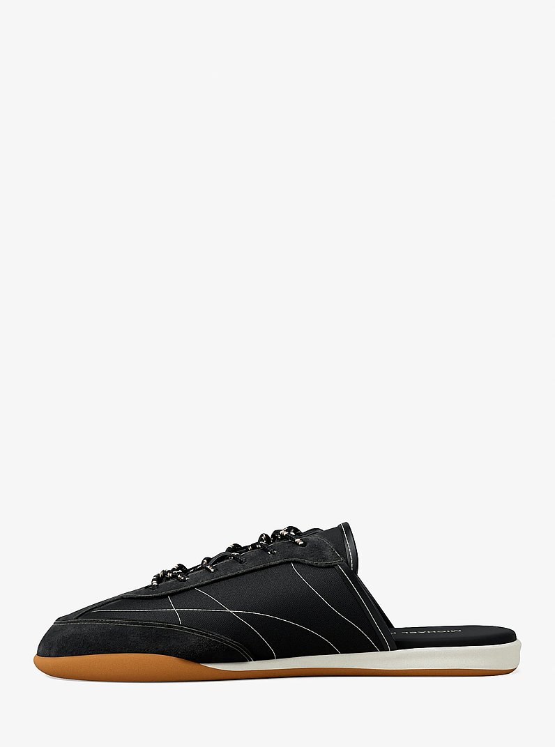 Nolan Nylon and Suede Mule in BLACK | Michael Kors