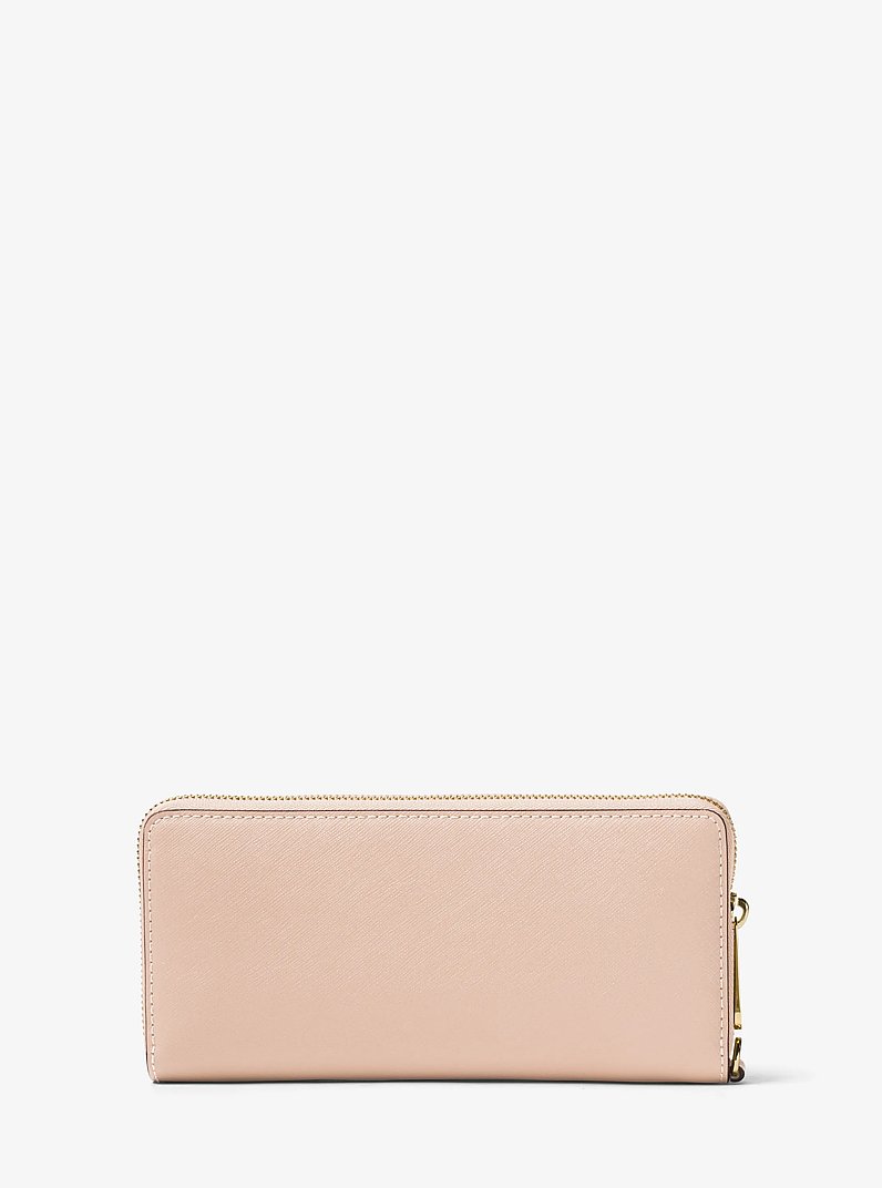 Leather Continental Wristlet in SOFT PINK | Michael Kors