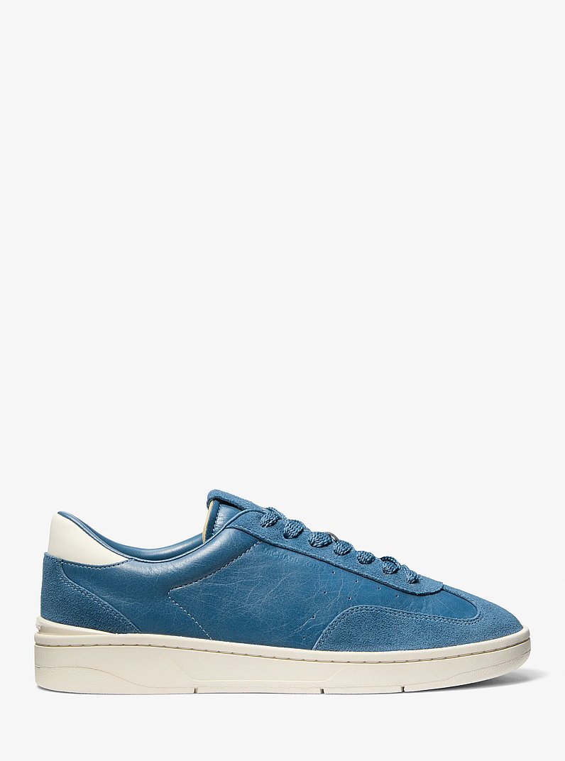 Wilton Leather and Suede Sneaker in DK CHAMBRAY | Michael Kors