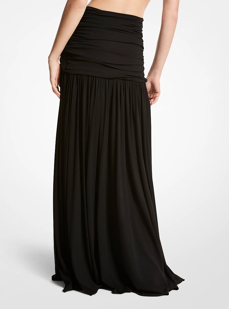 Stretch Matte Jersey Slit Skirt