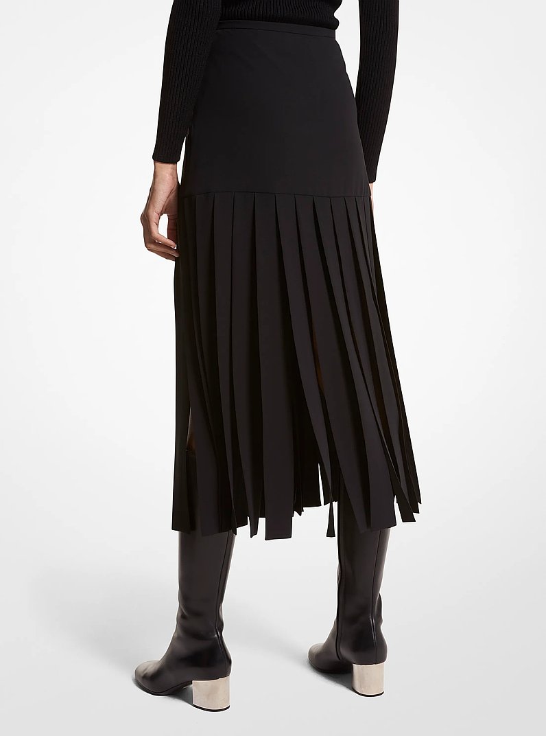 Silk Streamer Skirt in BLACK | Michael Kors