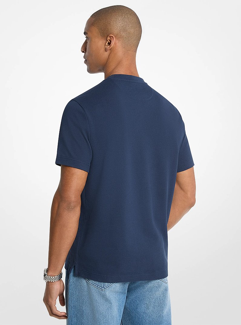 Cotton Piqu&eacute; T-Shirt in MIDNIGHT | Michael Kors