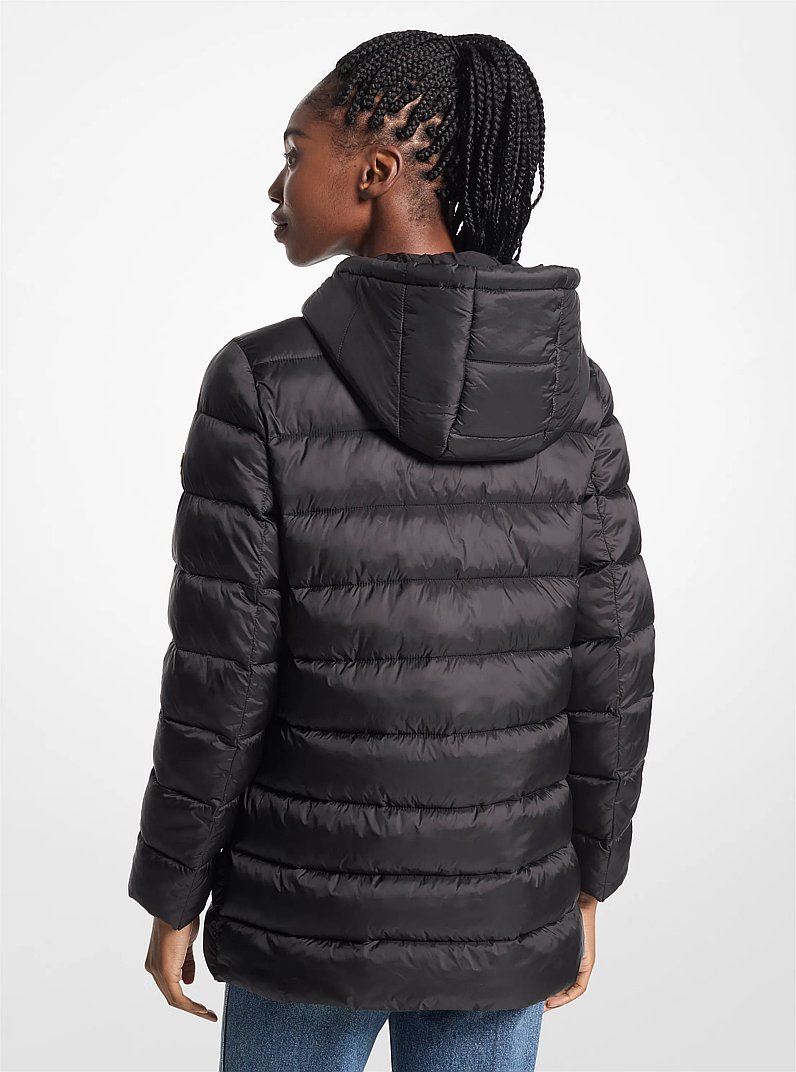 Packable Nylon Puffer Jacket in BLACK | Michael Kors