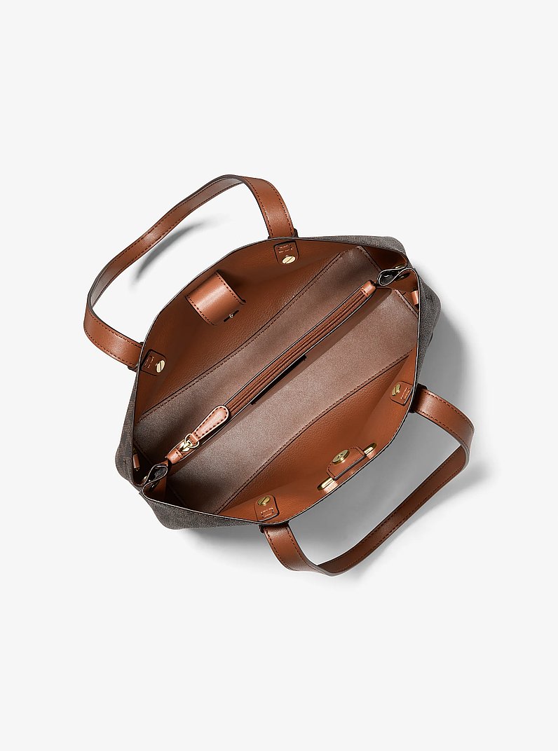 Mel Small Signature Logo Tote Bag in BROWN/LUGGAGE | Michael Kors
