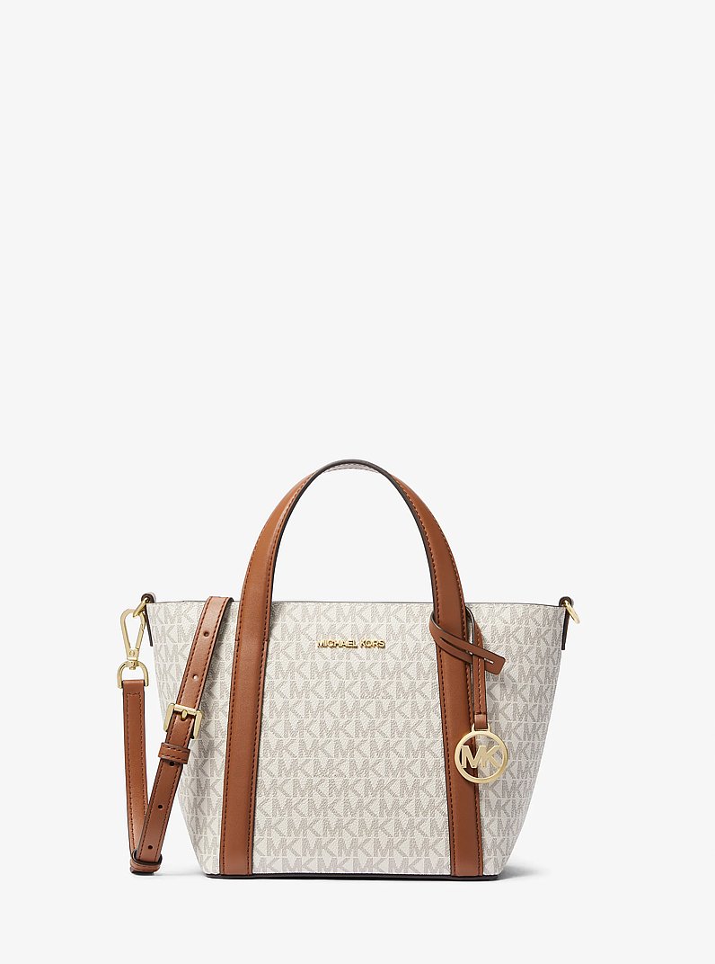 Pratt Small Signature Logo Tote Bag in VANILLA | Michael Kors
