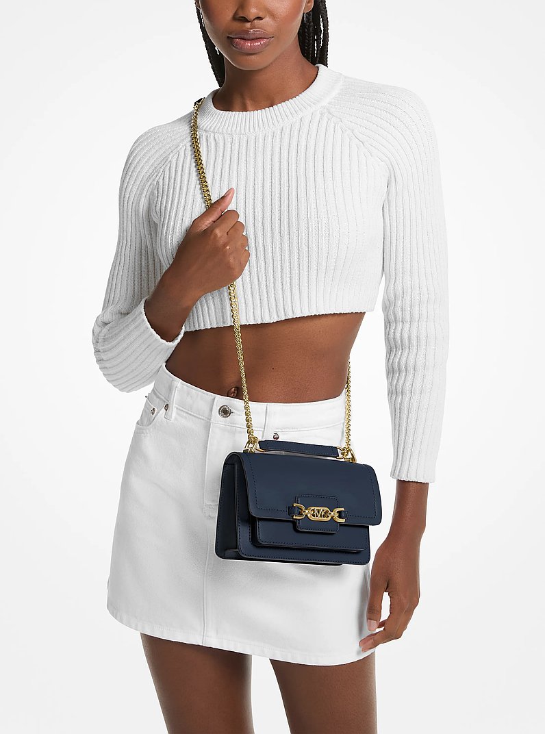 Umh&auml;ngetasche Heather Extra-Small aus Leder in NAVYBLAU | Michael Kors