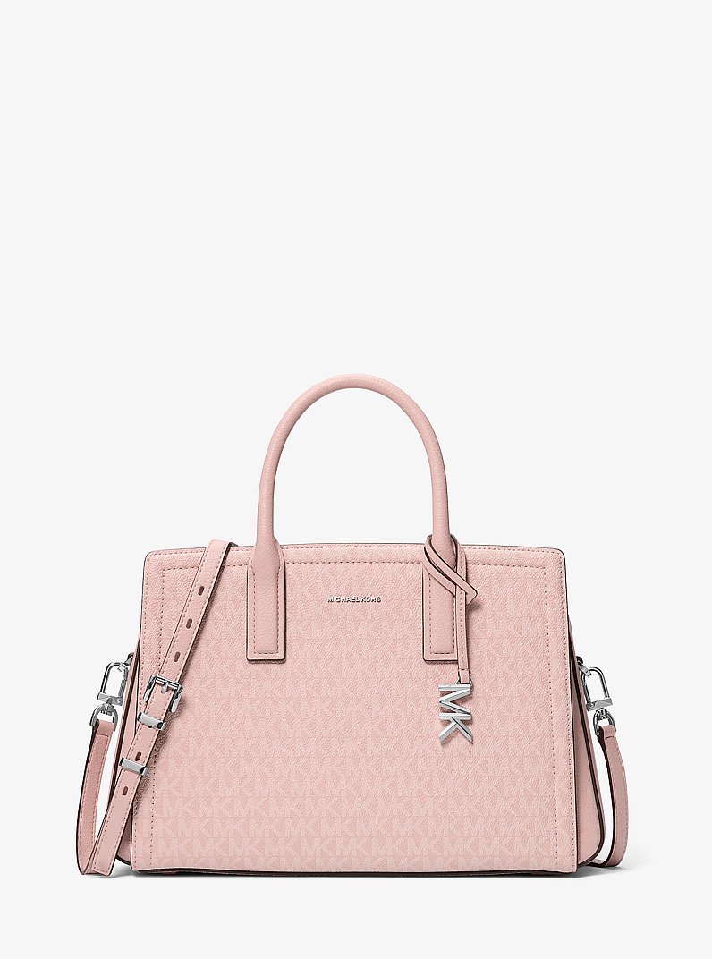 Sac &agrave; main Laila de taille moyenne &agrave; logo Signature in ROSE FUM&Eacute; | Michael Kors
