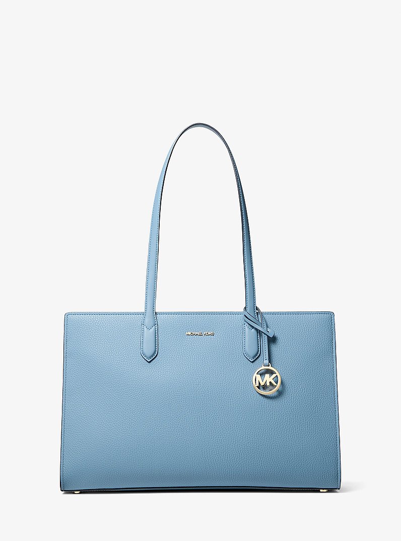 Borsa tote Scarlett media in pelle martellata in CHAMBRAY | Michael Kors