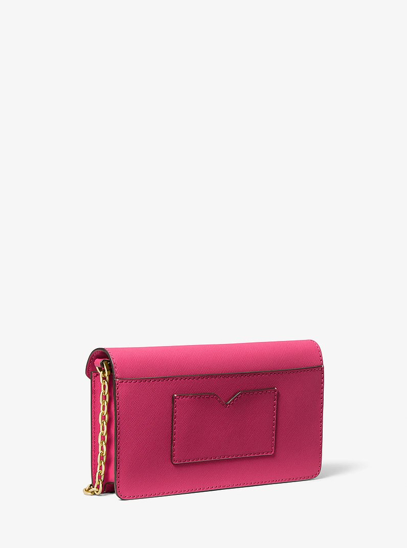 Petit sac &agrave; bandouli&egrave;re enveloppe en cuir Saffiano