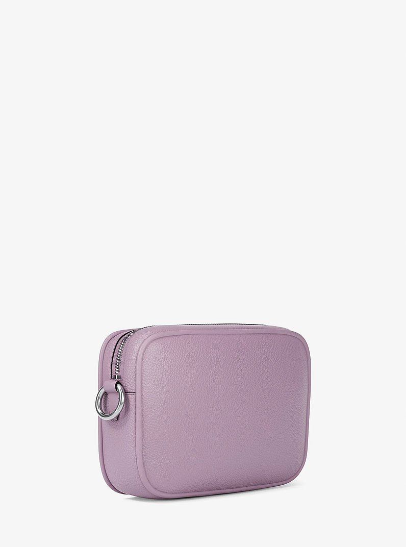 Jet Set Large Pebbled Leather Camera Crossbody Bag in LT QUARTZ | Michael Kors