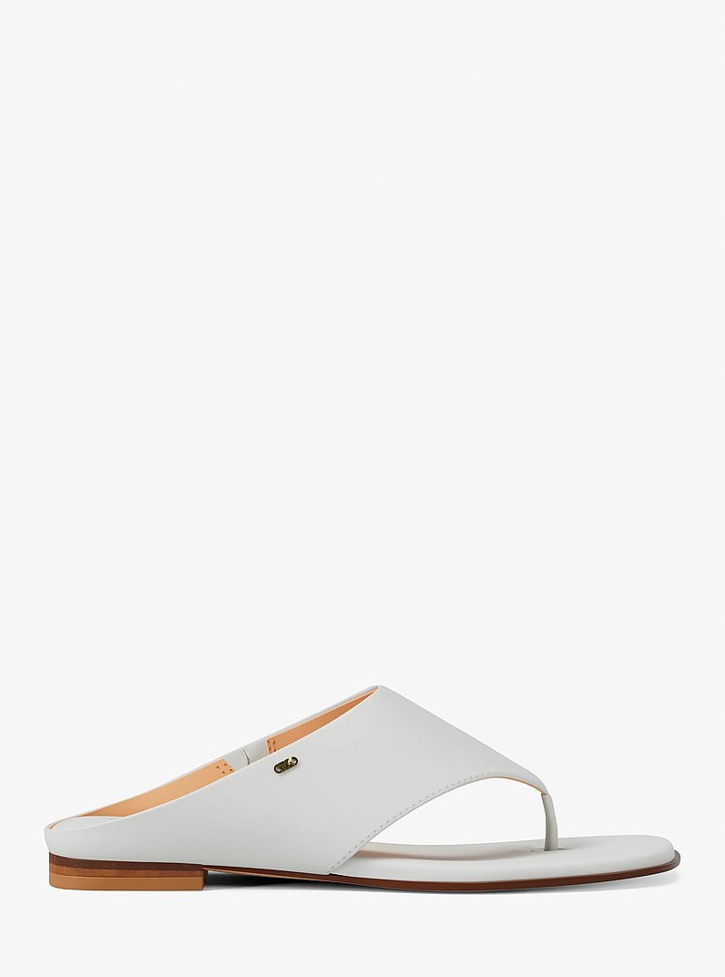 Alster Leather Thong Sandal in EGGSHELL | Michael Kors