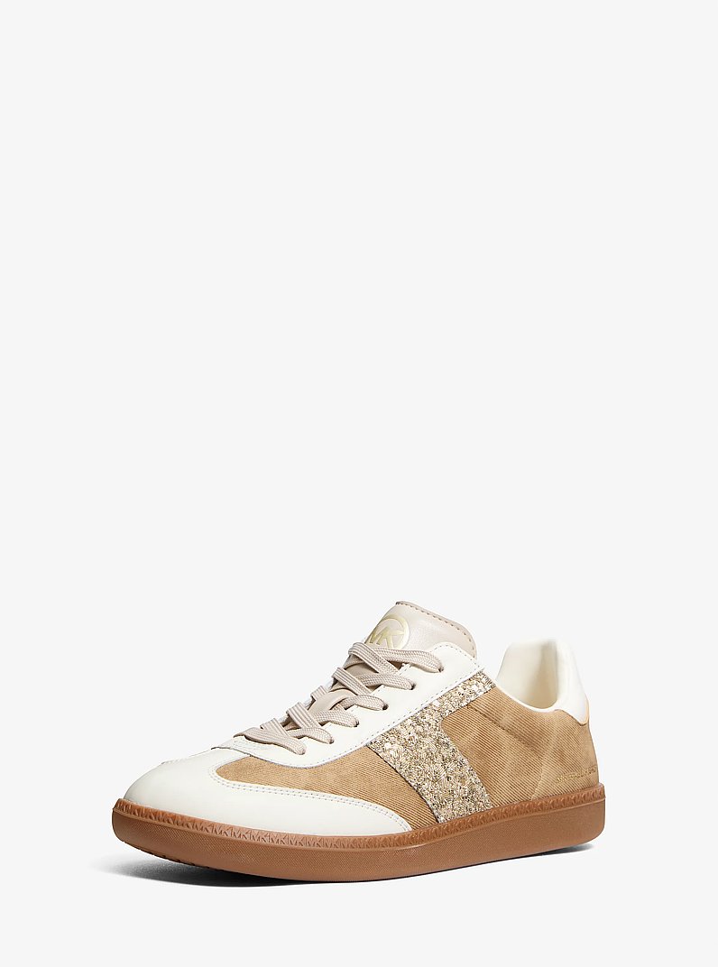 Jovie Mixed Media Sneaker in EGGSHELL | Michael Kors