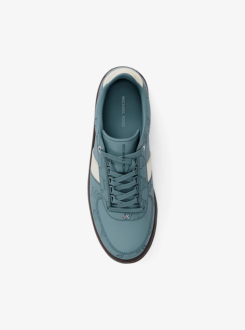Brady Logo Embossed Leather Sneaker in CHAMBRAY | Michael Kors