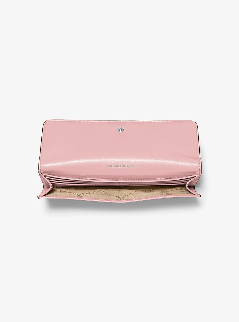 Jet Set Large Saffiano Leather Snap-Front Wallet in SMOKEY ROSE | Michael Kors