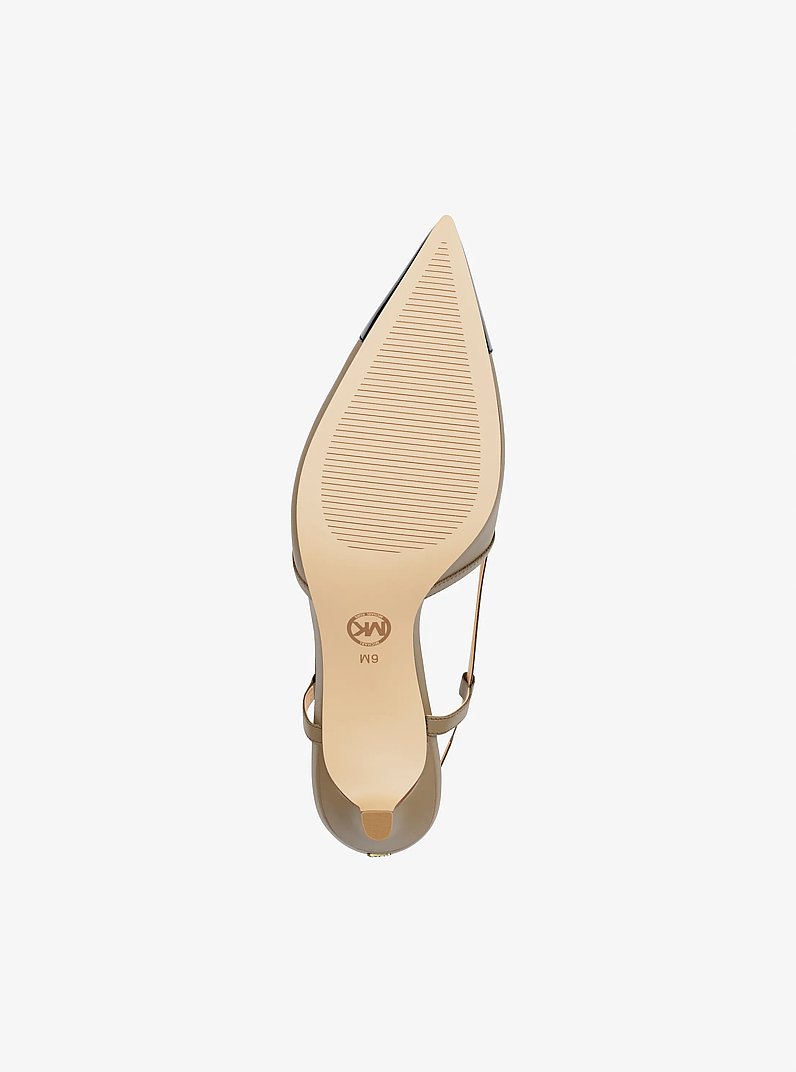 D&eacute;collet&eacute; Alora slingback in pelle in CRETA | Michael Kors