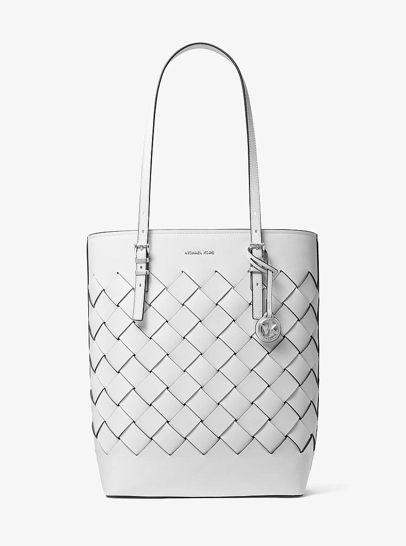 Borsa tote Quinn grande in pelle intrecciata