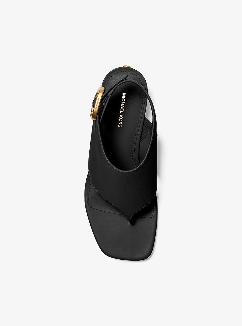 Kya Flex Leather Thong Sandal in NEGRO | Michael Kors