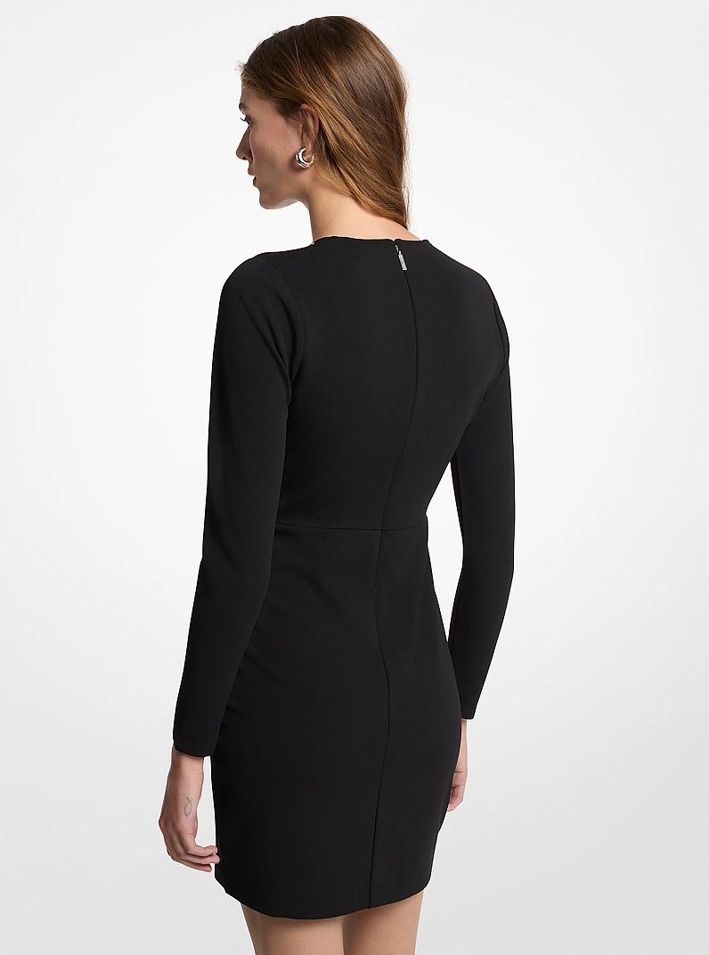 Robe cache-c&oelig;ur &agrave; manches longues et &agrave; clous in NOIR | Michael Kors