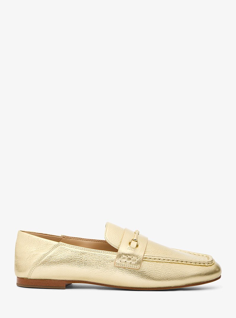 Lena Metallic Leather Loafer in PALE GOLD | Michael Kors