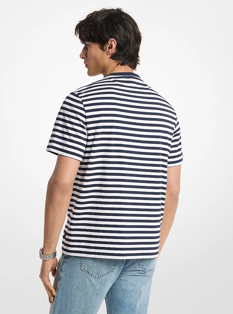 Provence Striped Cotton Jersey T-Shirt in MIDNIGHT | Michael Kors