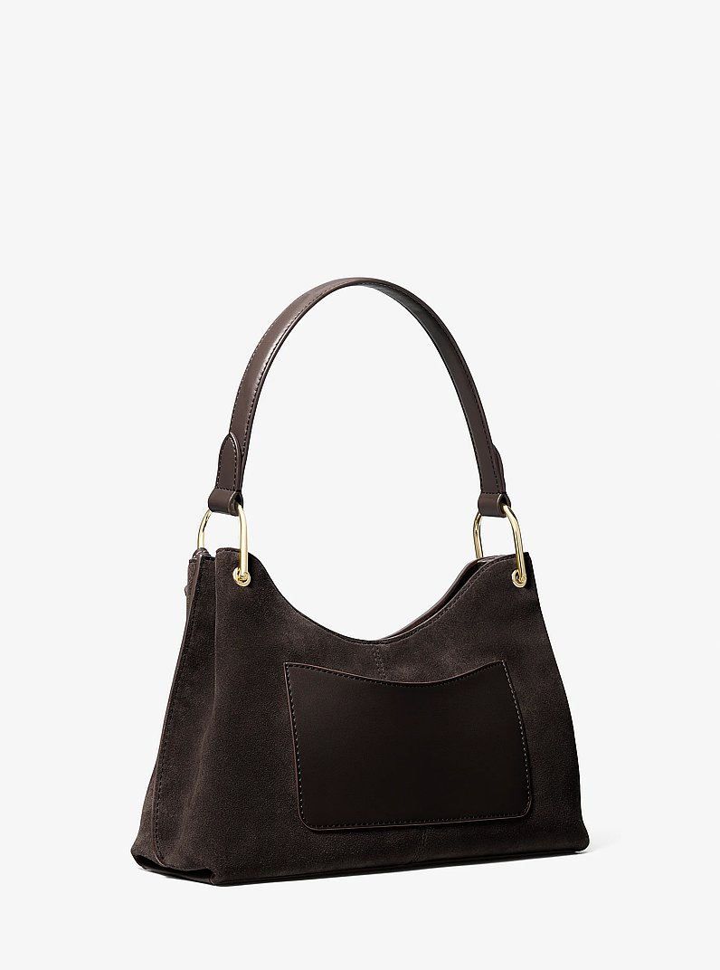 Borsa a spalla Joan media in pelle scamosciata in CIOCCOLATO | Michael Kors